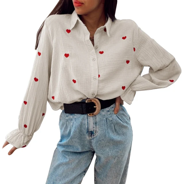 Muyogrt Women Shirt Plaid Oversized Brown Top Turn-down Collar Leisure Fashion Loose All-match Long Sleeves Soft Chic Korean Top Style3-WHITE RED