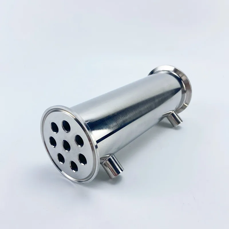 2.5" 63mm(OD77.5mm) Dephlegmator Reflux Distiller Condenser Length 200mm With 1/4" Female Tread Sanitary Steel 304
