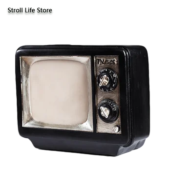 

Black Piggy Bank Decoration Retro Creative Nostalgic TV Adult Money Boxes Cash Coin Box Kumbara Birthday Gift Money Safe FP064