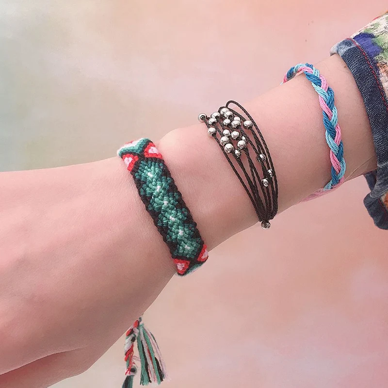 Многослойный водостойкий воск Boho плетеные браслеты для женщин 4 мм не