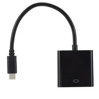 

Durable Portable Black Plastic USB 3.1 Type C USB-C male to Female VGA Adapter Cable For mobile phone For tablet computers