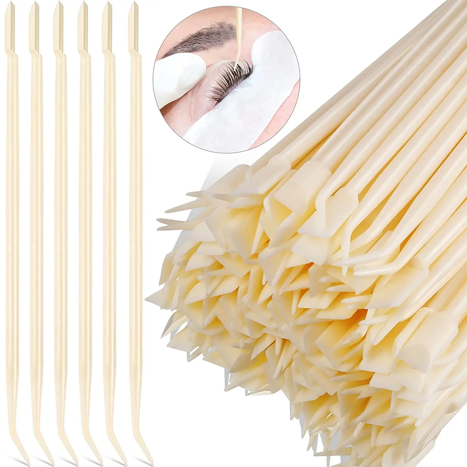 10Pcs 2 Way Eyelash Perming Stick Glue Spoon Lash Lifting Curler Applicator Eyelash Tweezers Extension Sticks Supplies eyelash accessories