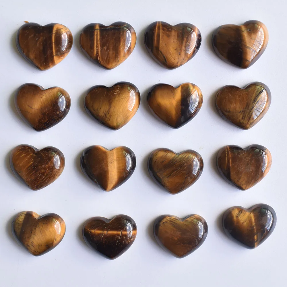 

Wholesale 30pcs/lot 2020 good quality natural tiger eye stone heart cab cabochons beads for jewelry making 15x18mm free