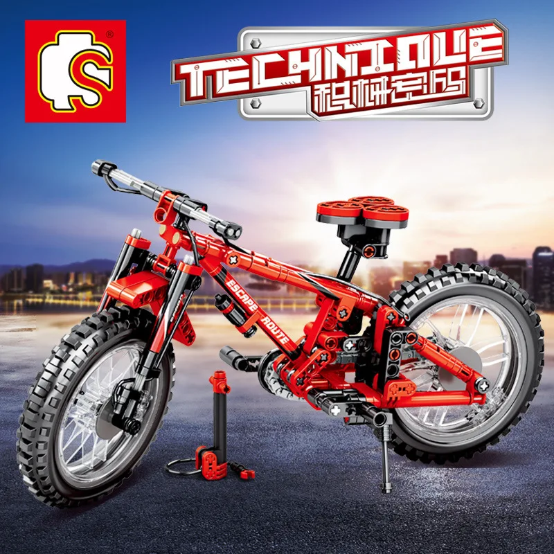 

Baby Semp Building Blocks 703302 Boy Educational Fight Inserted Bicycle Toy Gift Science And Technology Series Assembled Bicycle