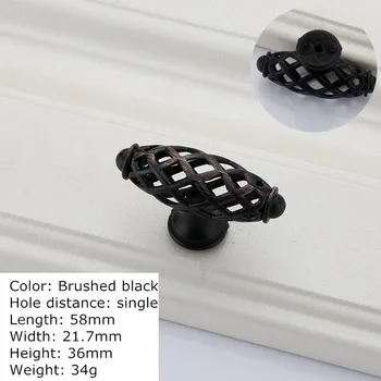 Black Zinc Alloy Cabinet Knobs and Handles Bird Cage Furniture Handles Drawer Knobs Kitchen Handles Cupboard Pull Closet Handle