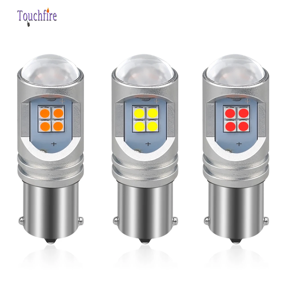 2 шт./лот 1156 P21W PY21W 7440 Светодиодная автомобильная лампа 3030-12smd Canbus 6000K белый