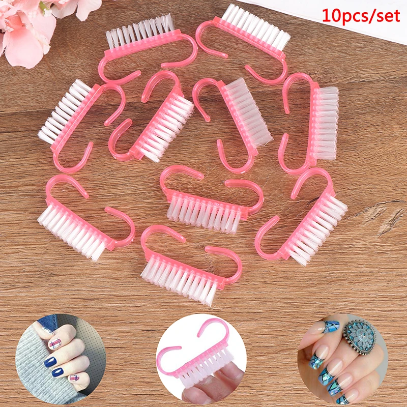 

10 pcs Nail Borstel Vinger Nail Care Dust Handle Brush Tool File Manicure Pedicure Borstels Manicure Gereedschap Clean Brush