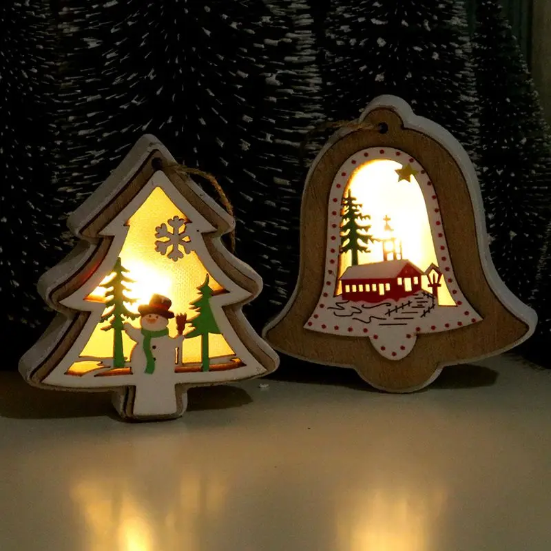 Фестиваль СВЕТОДИОДНЫЙ светильник дерево звезда Санта Снеговик Рождественская елка украшения для Висячие украшения для дома праздник Рождественский подарок