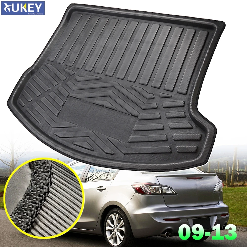 For Mazda 3 BL 4 door Sedan Saloon 2009 2013 Car Cargo Boot Liner Tray Rear Trunk Floor Mat Luggage Carpet 2010 2011 2012|protector|protector