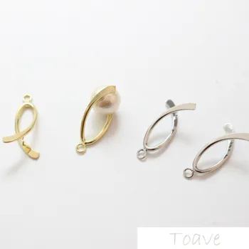 

Color-preserved copper plating 18K gold material bead pendant diy ear stud material accessories