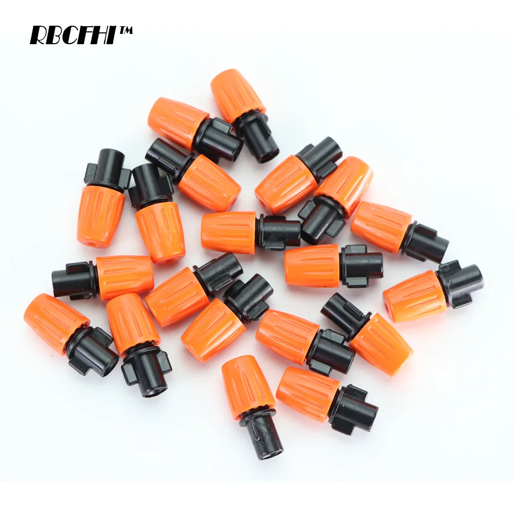 RBCFHI 20PCS Adjustable Garden Drip Irrigation Misting Nozzles Micro Flow Head Drippers for 4/7mm 1/4 inch Tubing Hose