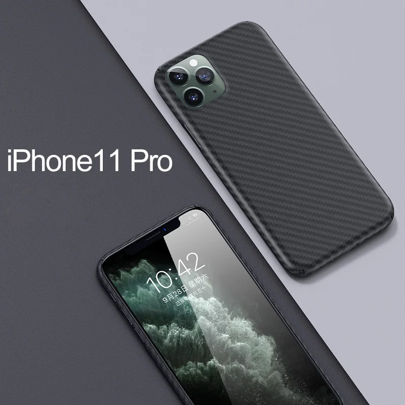 For iP 11Pro Роскошный 3D карбоновый и кевлар 0,2 мм тонкий защитный чехол для iPhone 11 11Pro 11ProMax - Цвет: For iP 11Pro