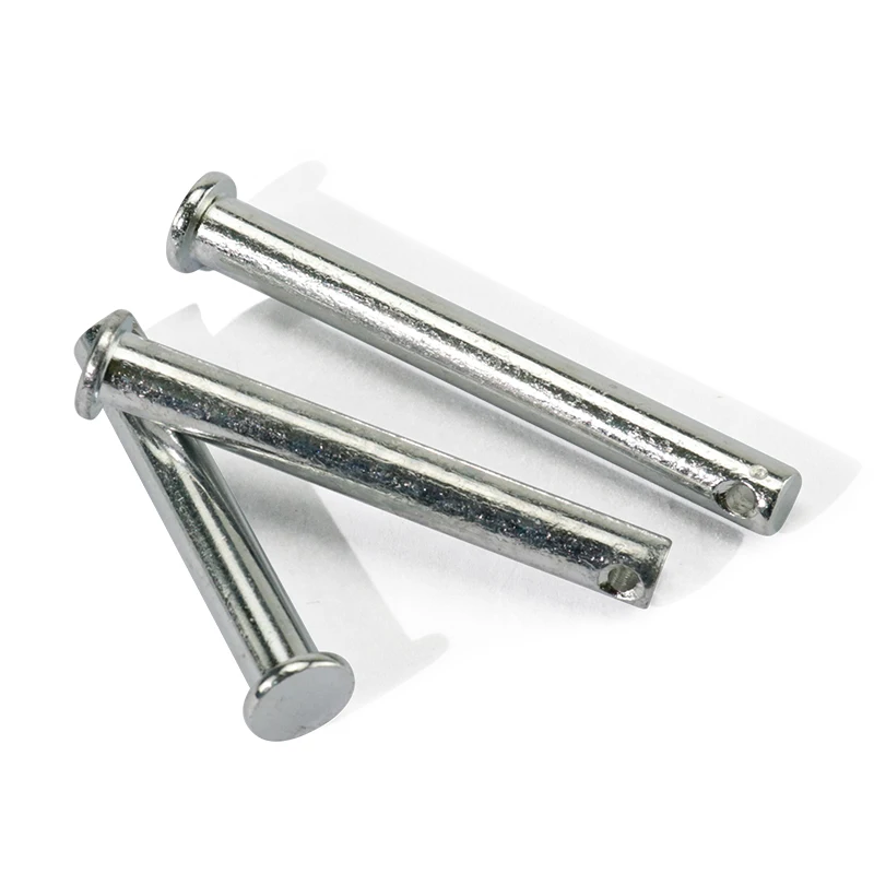 M8 M10 M12 Clevis Pins with Head Carbon Steel with Zinc Plat Shaft Flat Head with Hole Positioning Pins Cylindrical Pin Bolt Pin
