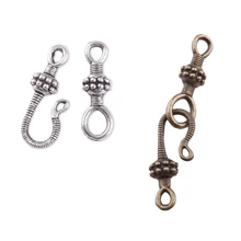 20 комплектов, античный бронзовый, серебристый цвет, цветок, крюк, соединитель, застежка для самостоятельного изготовления ювелирных изделий, браслет, ожерелье, аксессуары