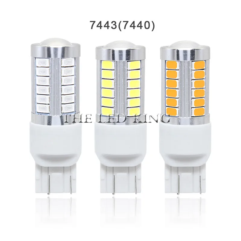 7443 T20 W21 1156 ba15s 1157 bay15d светодиодный стоп-сигналы 12V 5630 5730 33SMD автоматический обратный лампы, сигнализирующий фонарь сигнальные огни - Испускаемый цвет: 7443 7440 T20