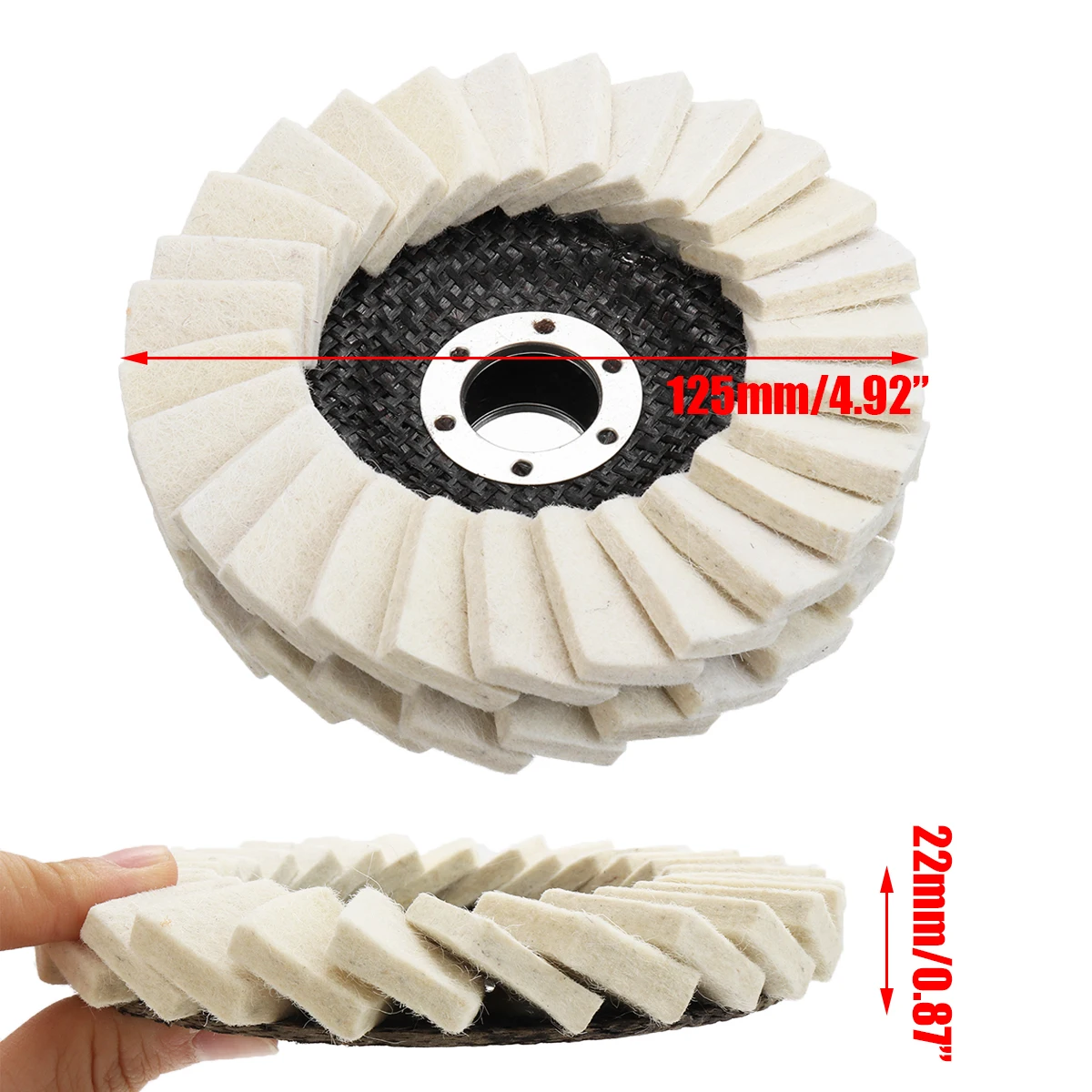 Wool Polishing Wheel 125*22mm Louver Wool Polishing Wheel Stone Metal Surface Buffing Quick polishing Grinder Disc Tool