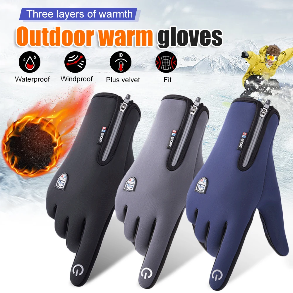 

Windproof Winter Warm Gloves Men Ski Gloves Snowboard Gloves Motorcycle Riding Winter Touch Screen Snow Windstopper Glove