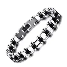 Велосипедный мужской браслет из нержавеющей стали, велосипедный мотоцикл, цепь, браслеты, мужские ювелирные аксессуары, крутой панк