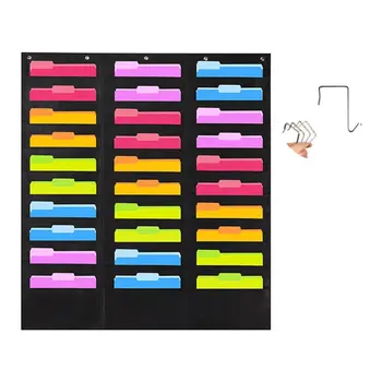 

30 Pocket Storage Pocket Chart Hanging Wall File Organize Your Assignments Files D08B