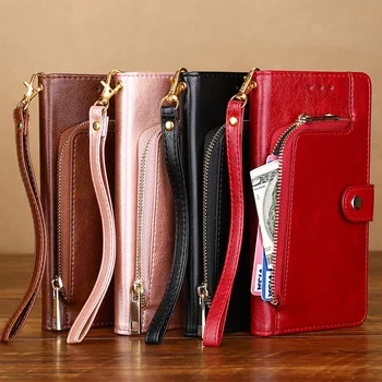 

Leather Case For Oneplus 6T For on Oneplus 6T 6.41 INCH Silicon Cover Stand Flip Card Slot Zipper Wallet Coque Holder