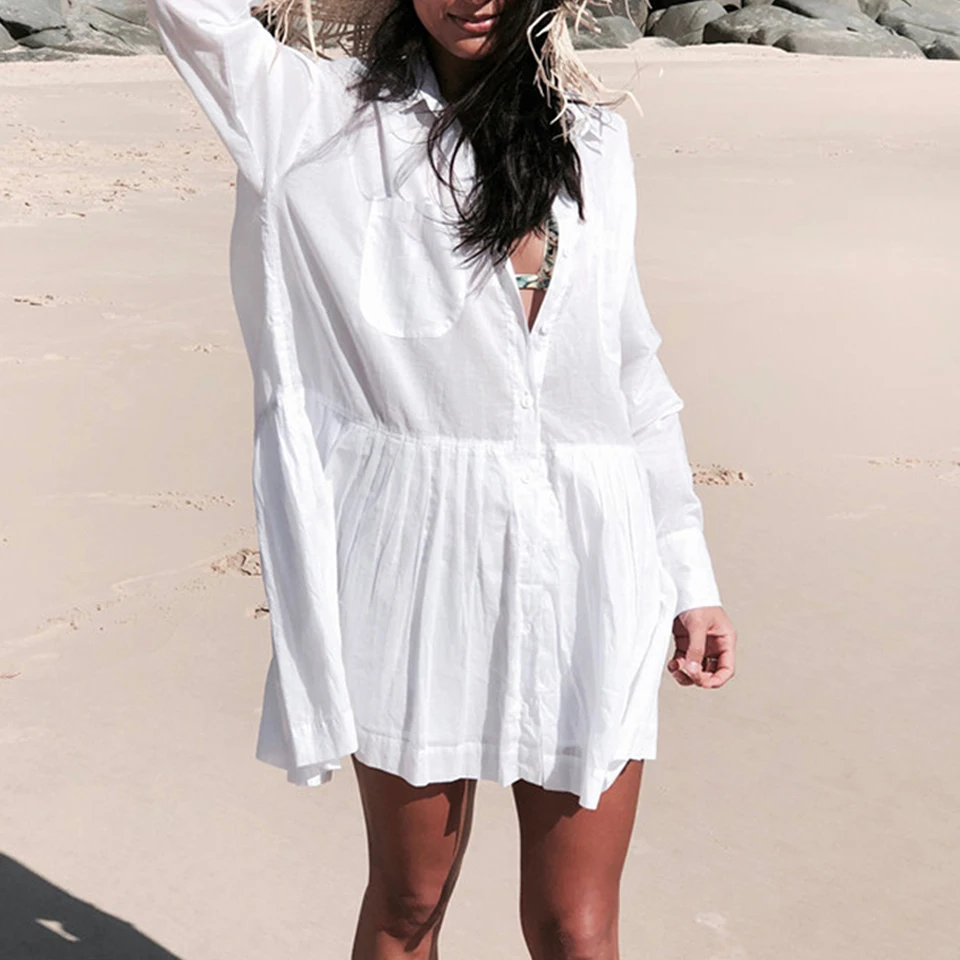 white shirt dress beach cover up