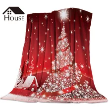 Веселое рождественское одеяло с принтом елки, мягкое удобное бархатное плюшевое рождественское одеяло, теплое одеяло для дивана и кровати