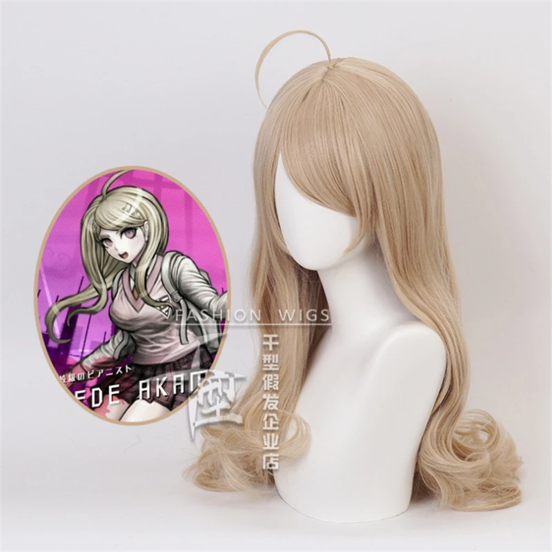 Парик для косплея Akamatsu Kaede из Danganronpa: Trigger Happy Havoc золотисто-желтый ролевых игр