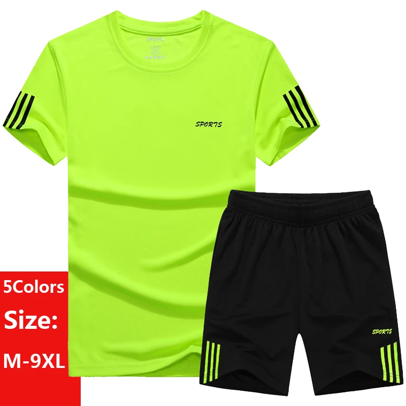 Большие размеры 5XL, 6XL, 7XL, M-9XL, мужские повседневные комплекты, 2020, летний спортивный костюм, мужская спортивная одежда, комплект из 2 предмето... Большие размеры 5XL, 6XL, 7XL, M-9XL, мужские повседневные комплекты, 2020, летний спортивный костюм, мужская спортивная одежда, комплект из 2 предмето...