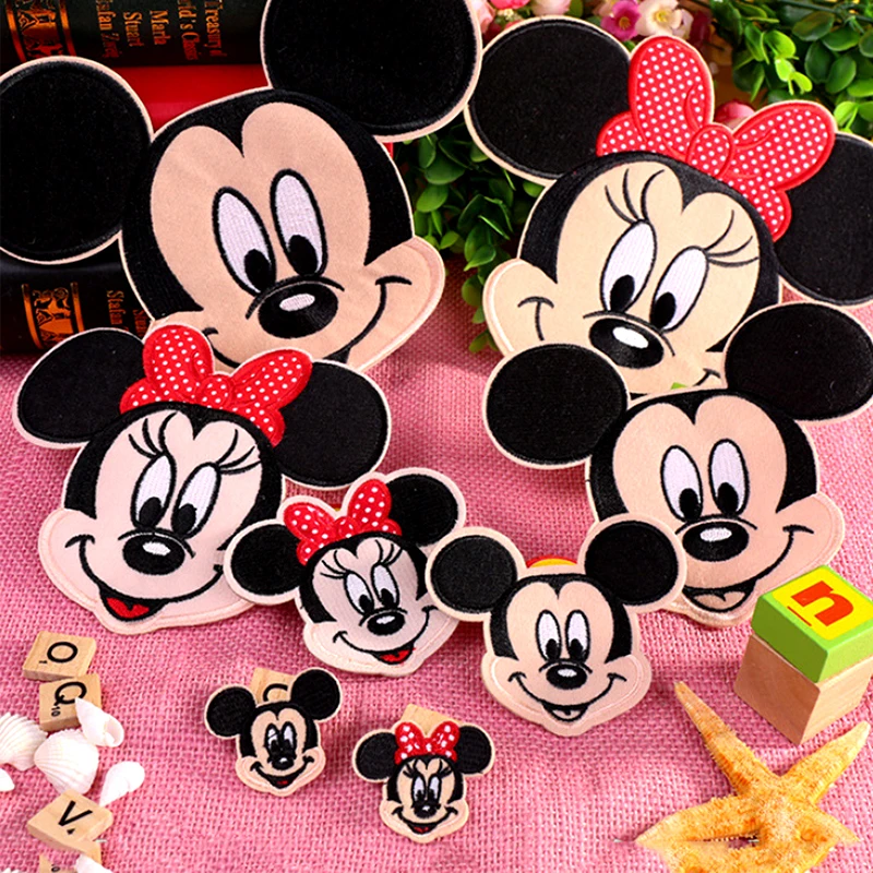 

Cartoon Kids Minnie Mickey Patch Embroidered Patches For Clothing Iron On Patches For Backpacks DIY Stickers For Girls Wholesale