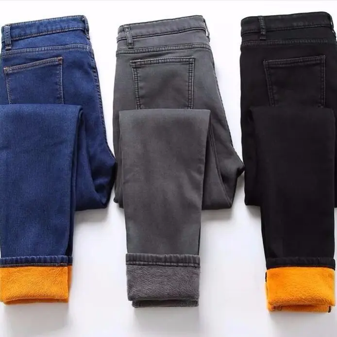 

Velvet Jeans Women's Winter 2020 New Korean-Style Slim Loose Pants High Waist Tight Feet Wear