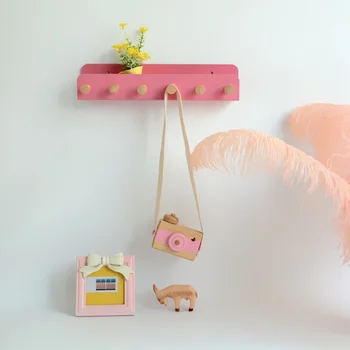 

Handmade Cute Concise Iron U-shape Storage Racks Wall Mounted Shelf With Non-slip Baffle Shelf Home Decorations Crafts
