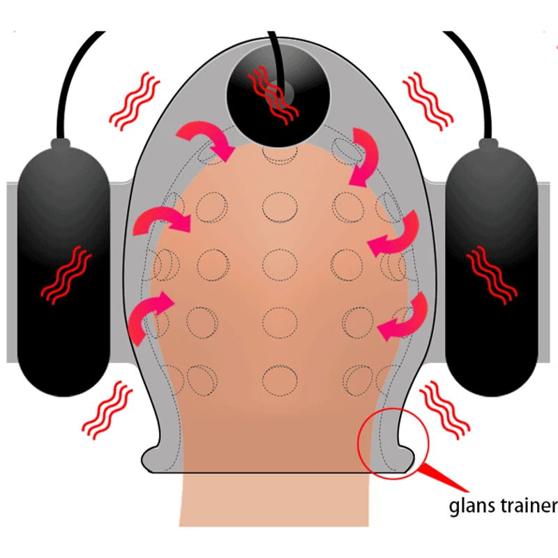 Male Masturbator Glans Caps Vibrators Delay Lasting Trainer Penis Massager Adult Sex Toys For Men Toy Products Ghost Exerciser