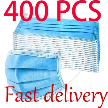 

400pcs Disposable Face Mask 3 Layer Non Woven Masks Anti-Dust Anti-Virus Face Masks Fast Delivery