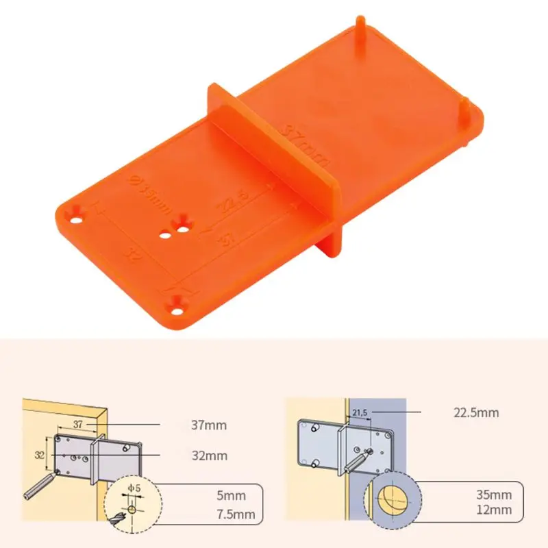 

1PC 35mm 40mm Hinge Hole Drilling Guide Locator Hole Opener template Door Cabinets DIY Tool For Woodworking tool