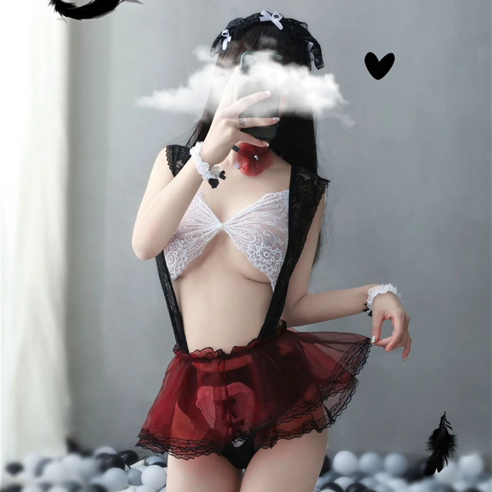 

Sexy Maid Costume Babydoll Dress Uniform Erotic Lingerie Role play Women Sexy Cosplay French Apron Maid Servant Lolita Clubwear