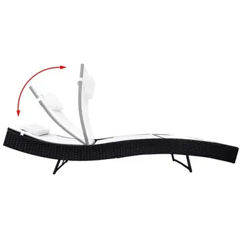 

【AU Warehouse】Furniture Sun Lounger Poly Rattan Black