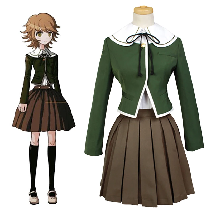 Школьная форма Danganronpa Fujisaki Chihiro платье рубашка костюм аниме карнавальные костюмы