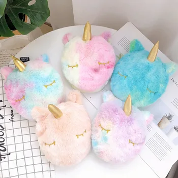 

Cartoon Plush Detachable Unicorn Warm Hot Water Bottle Mini Hot Water Bottles Portable Hand Warmer Girl Hand Feet Hot Water Bags