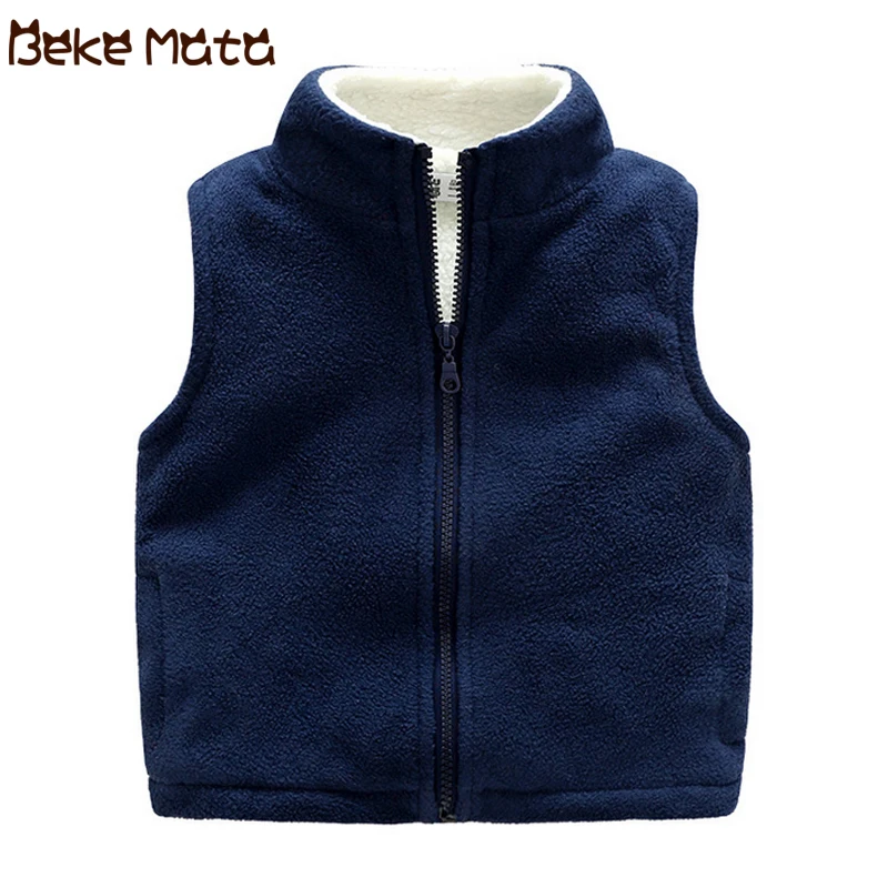 

Kids Vest For Boys 2019 Winter Fleece Solid Child Girls Vests Cotton Warm Turtleneck Children's Jacket School Boy Clothing 3-13Y