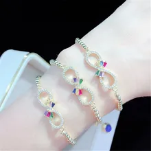 10pcs/lot High Quality Brass Bracelet Pave CZ Infinity Adjustable Bracelet Fashion Jewelry