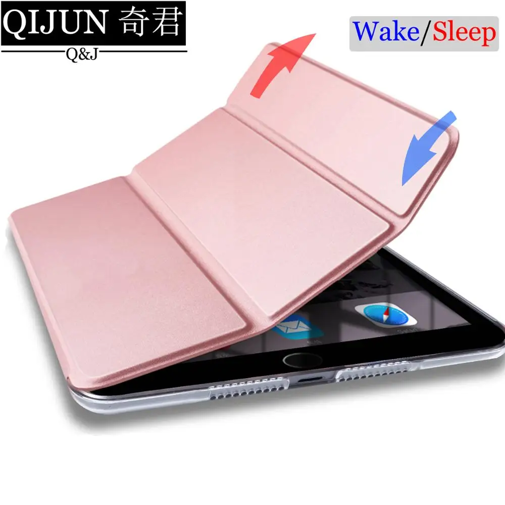 

Tablet case for Apple ipad 9.7" 2017 PU Leather Smart Sleep wake funda Trifold Stand Solid cover capa bad for ipad5 A1822 A1823