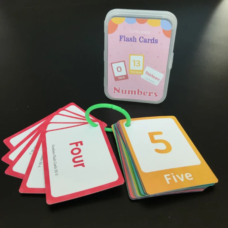 Flashcard Color/forma/animales/vida educación preescolar, palabra en inglés de doble cara para niños