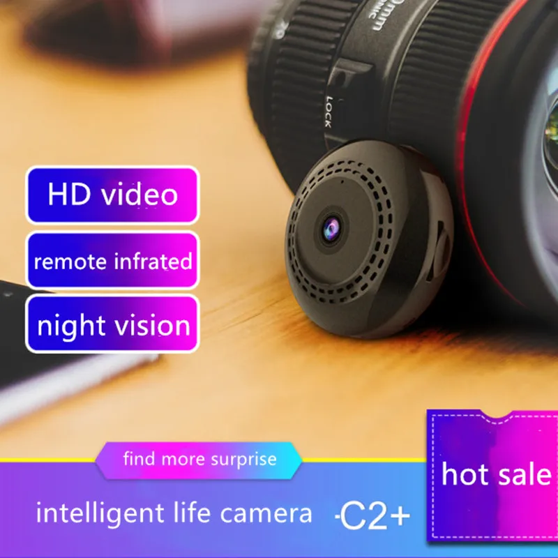 

C2+ minicamera in mini camcorders WIFI ip remote surveillance camera ip With Motion Sensor HD Tiny Microcamera Miniature BLACK