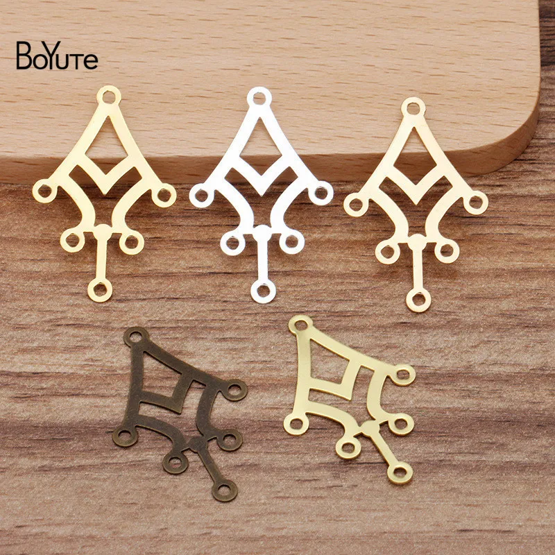 BoYuTe (50 Pieces/Lot) 36*23MM Metal Brass Stamping Connector Charms Pendant Diy Hand Made Jewelry Findings Components | Украшения и