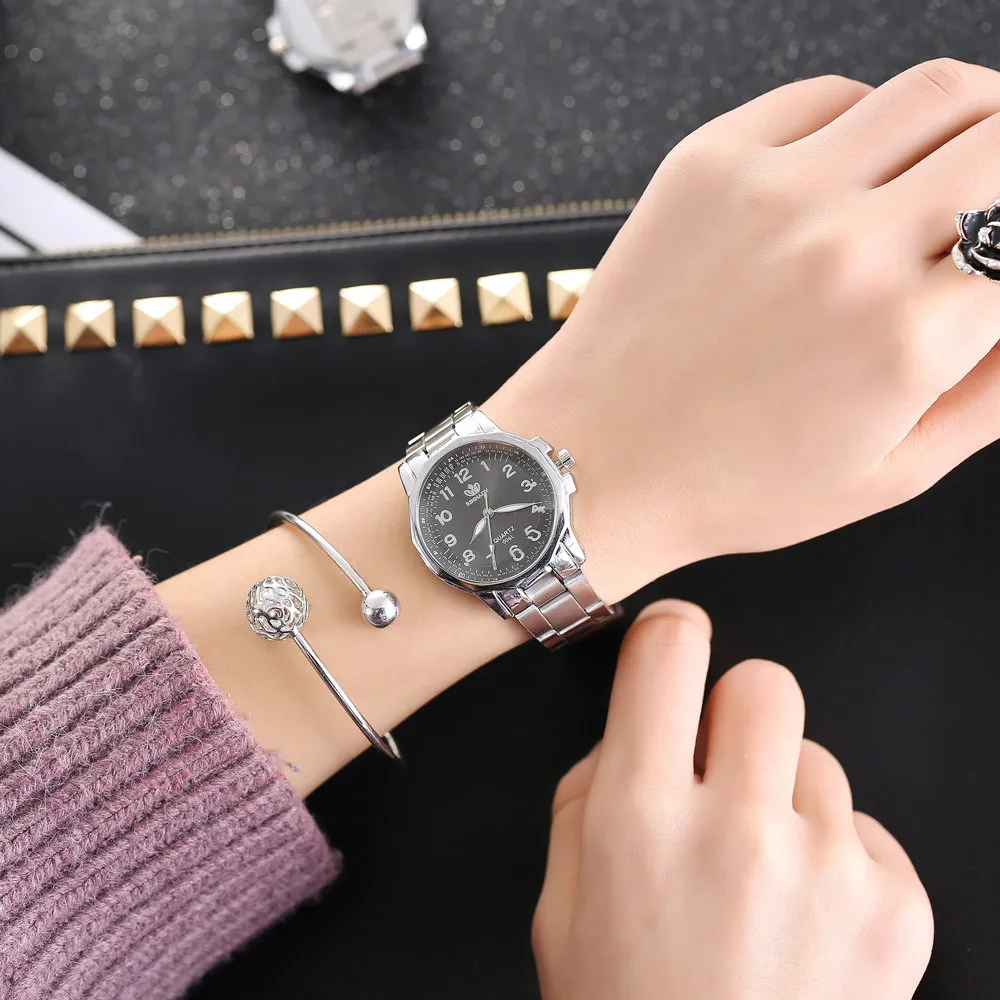 

Fashion Casual Women's Watches Stainless Steel Band Analog Quartz Round Wrist Watch Clock Gift For Female relogio feminino