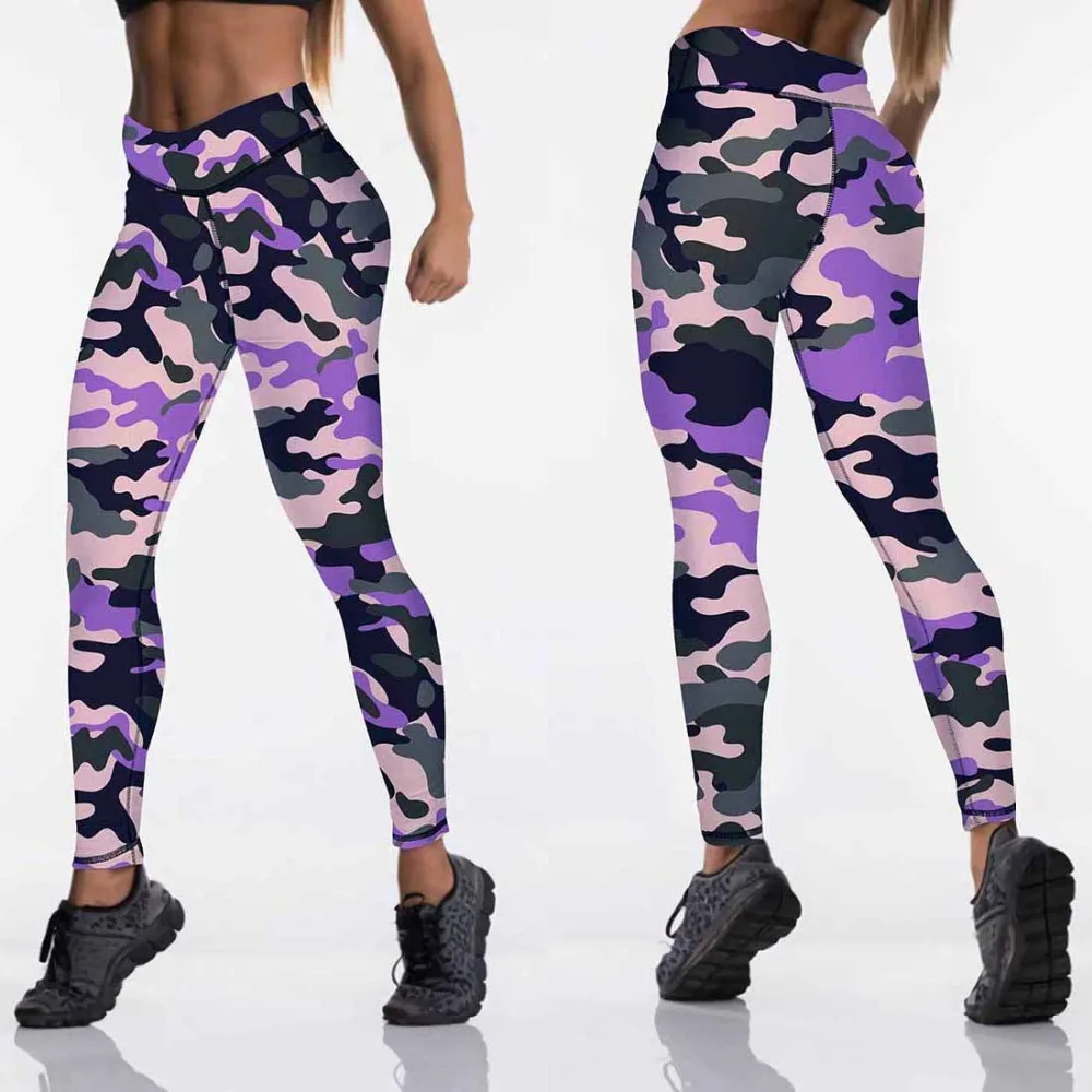 Spandex High Waist Women Digital Printed Fitness Leggings Push Up Sport GYM Leggings 