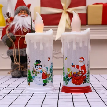 

Santa Claus LED Candle Light Christmas Snowman Candle Light Creative Christmas Decorations For Home New Year Xmas Wedding Party
