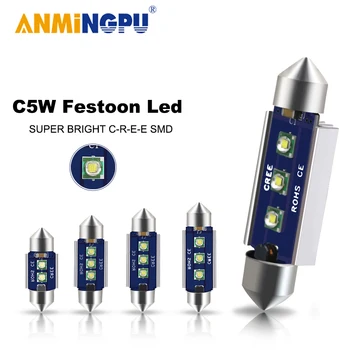 

ANMINGPU 2x Signal Lamp C5W Led Canbus 31mm 36mm 39mm 41mm C10W Festoon Led Bulb Car Interior Light License Plate Light White
