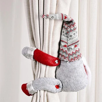 

2020 Christmas Curtain Buckle Doll Decor Ornament Christmas Decor For Home Wardrobe Door And Window Decoration