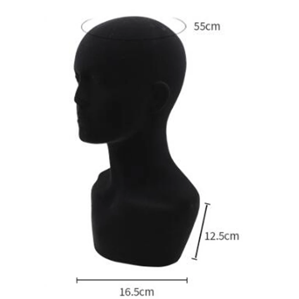 Light Male Styrofoam Hair Display Mannequin Head Stand Manikin for Hat Wig 21``